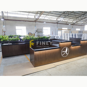 Factory Price  Coffee Shop furniture Marble Bar Counter Milk Tea Shop Decoration One Stop Service For Milk Tea Shop Design