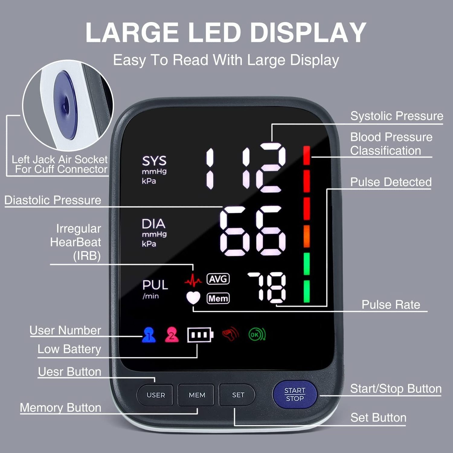 Factory Customization Automatic Bp Machine Arm, Blood Pressure Electronic, Monitor Blood Pressure Device