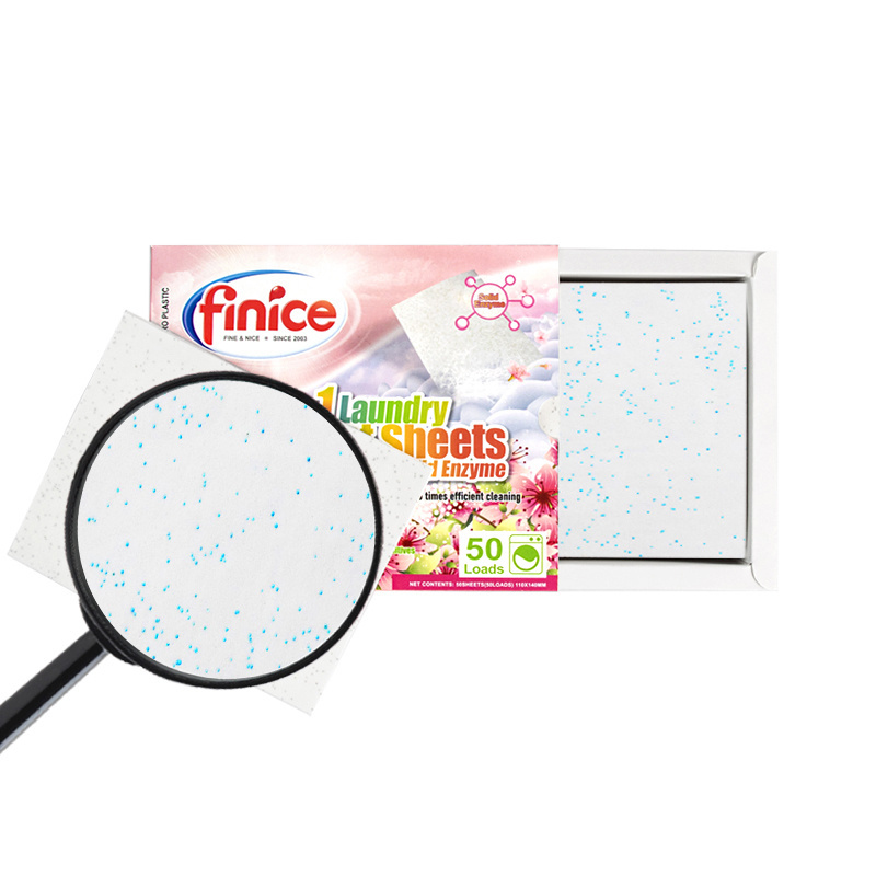 finice NEW style laundry strips cherry blossom Fragrance Enzymatic Laundry detergent sheets