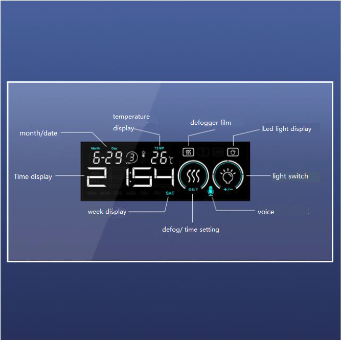 LED Light touch dimmer switch with Time Temperature Display Touch Sensor Led Mirror Sensor Switch 12V switch touch