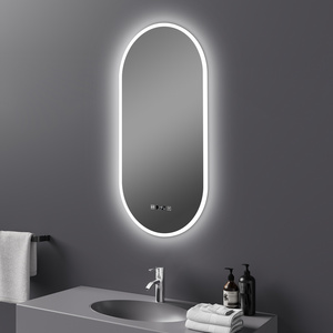 New Model Bathroom Mirror Led lighted Vanity Mirror with anti-fog, Time Temperature Calendar Display LED mirror with lights