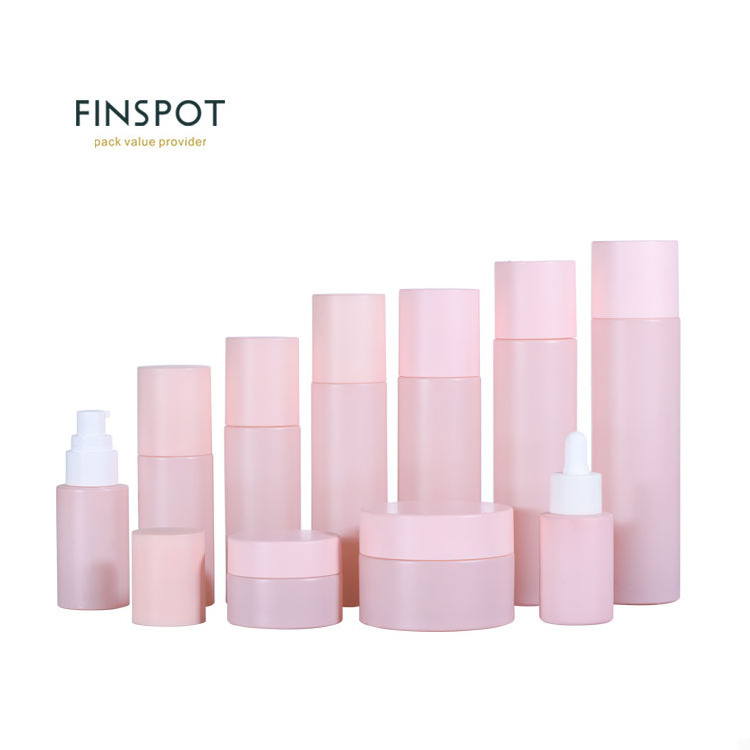 Skincare Pump Serum Slender Glass Bottle Packaging Matte Glass Bottle Face Cream Skincare Bottle For Skincare Serum Container