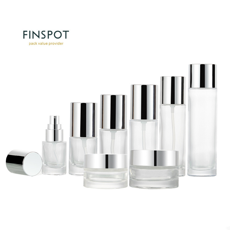 Skincare Pump Serum Slender Glass Bottle Packaging Matte Glass Bottle Face Cream Skincare Bottle For Skincare Serum Container