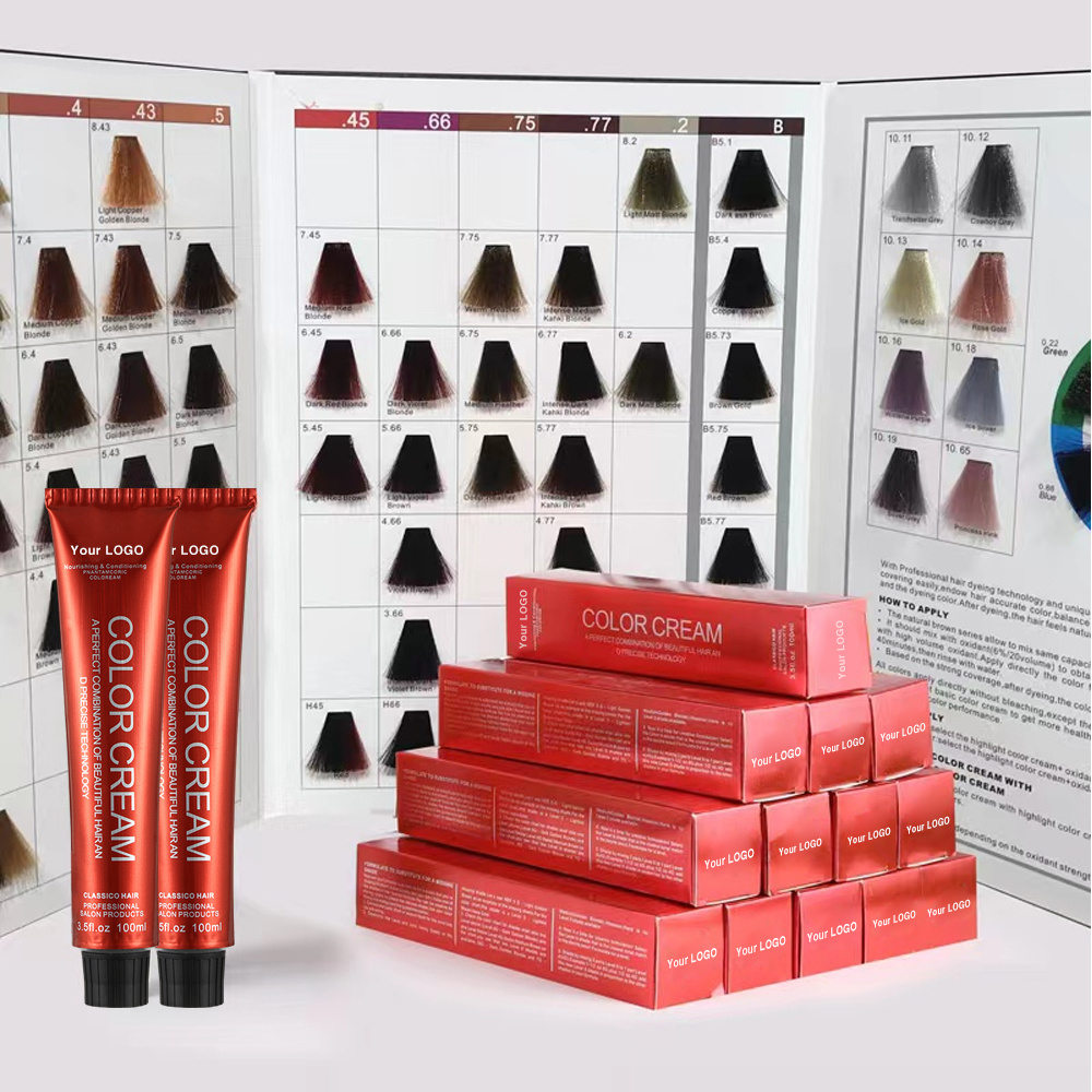 Professional Salon Use Italian Hair Color Brands No Ammonia No Peroxide Wholesale Permanent Hair Dye Color Cream