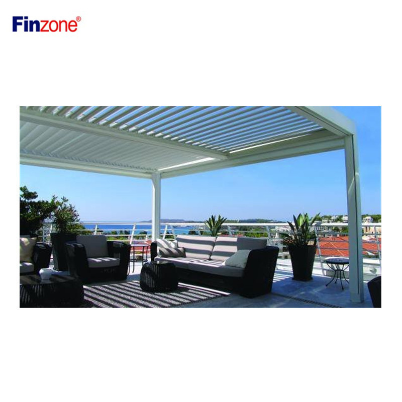 modern garden motorized outdoor gazebo with adjustable louver roof bioclimatic aluminum pergola for sunshade