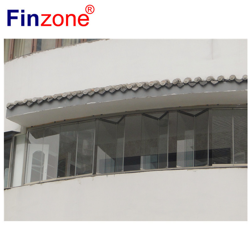 classical glass curtain as terrace glazing system for balcony accordion door pergola