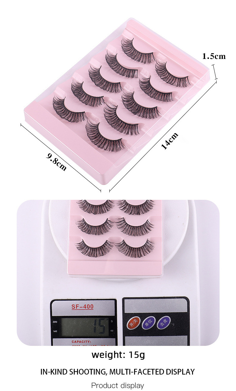 sets of natural air hand made eyelashes wholesale 5 pairs Russian 25mm false lash 3d faux mink eyelashes curler small eye