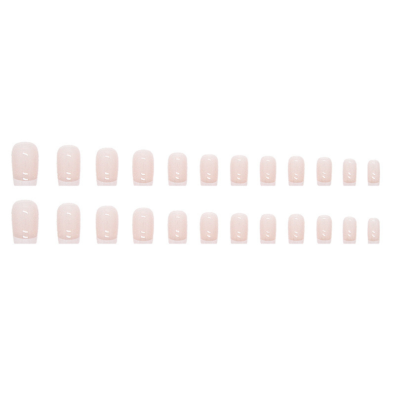 nail supply HOT selling white INS false Nail Art Long square Press On Nails simple style french fingernail DIY line