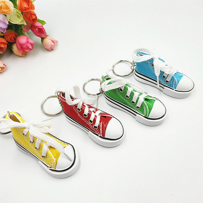 2023 Hot Sales Mini Shoe Keychains 3D Sneaker Keychain Canvas Shoes Bag Car Key Chain Souvenirs Gifts