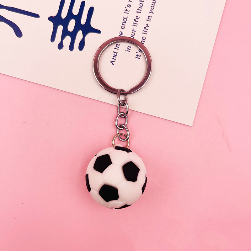 Cheap 3D PVC Rubber Key Chain Sports Mini Football Basketball Rugby Volleyball Soccer Stress Ball Keychain