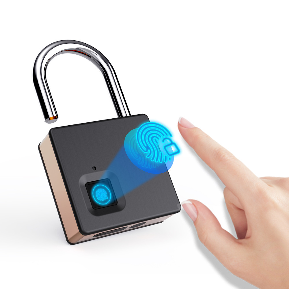 Fingerprint Padlock Heavy Portable Travel Luggage Suitcase Keyless Security Door Locks  Smart  Pad Lock