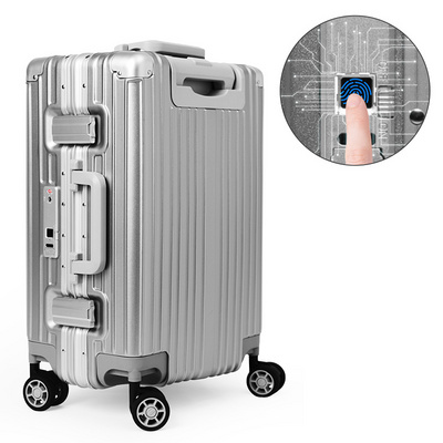 Smart fingerprint lock  travelling luggage  PC aluminum  custom smart luggage suitcase with TSA lock