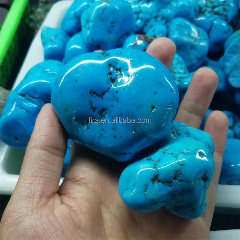 High Quality Natural Blue Turquoise Stone Crystal Healing Polished Stone Turquoise Crystal Tumbled Stone