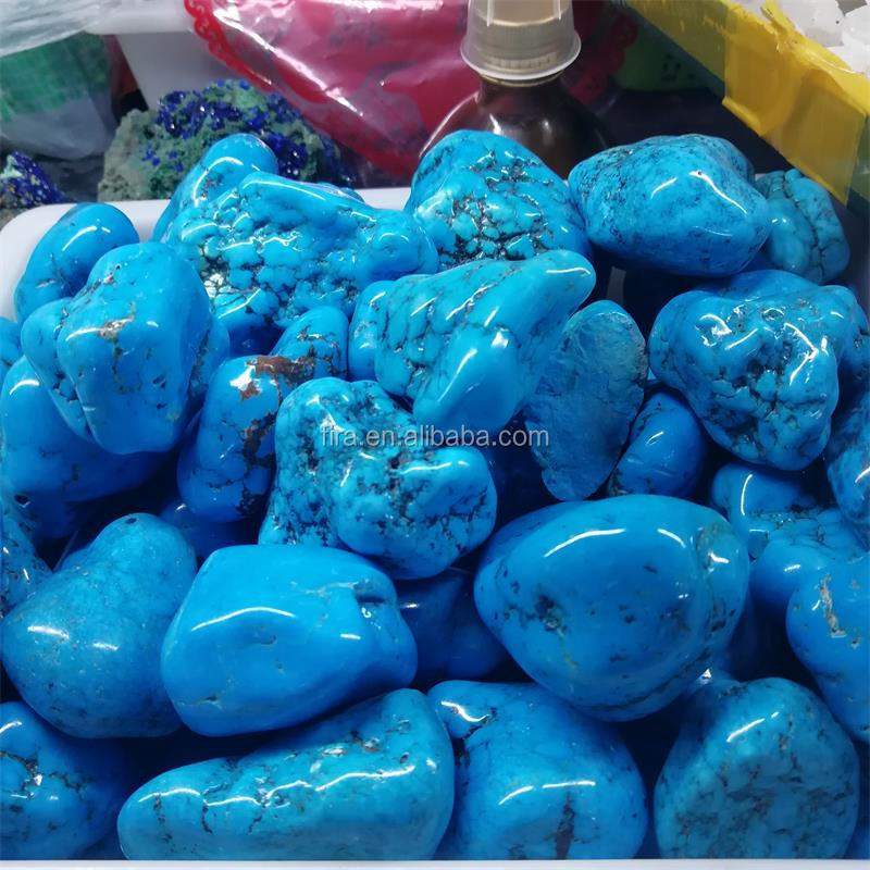 High Quality Natural Blue Turquoise Stone Crystal Healing Polished Stone Turquoise Crystal Tumbled Stone