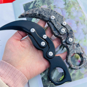 Hot sale natural high quality polished yooperlite crystal knife carvings black obsidian crystal dagger for meditation decoration