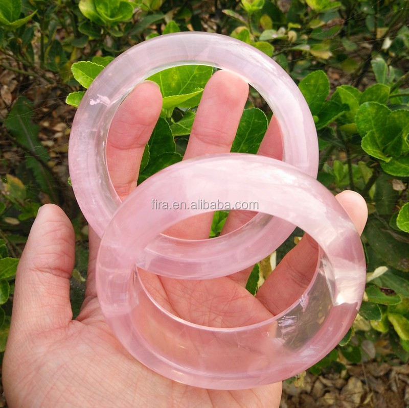 Rose Quartz Crystal Bangle Natural Pink Rose Crystal Bracelet Wholesale