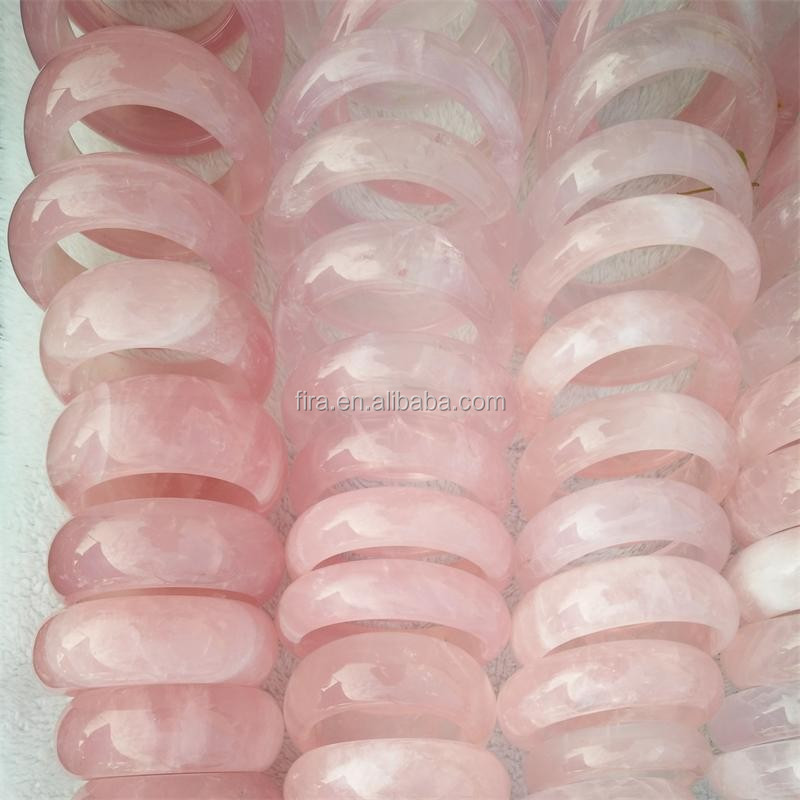 Rose Quartz Crystal Bangle Natural Pink Rose Crystal Bracelet Wholesale