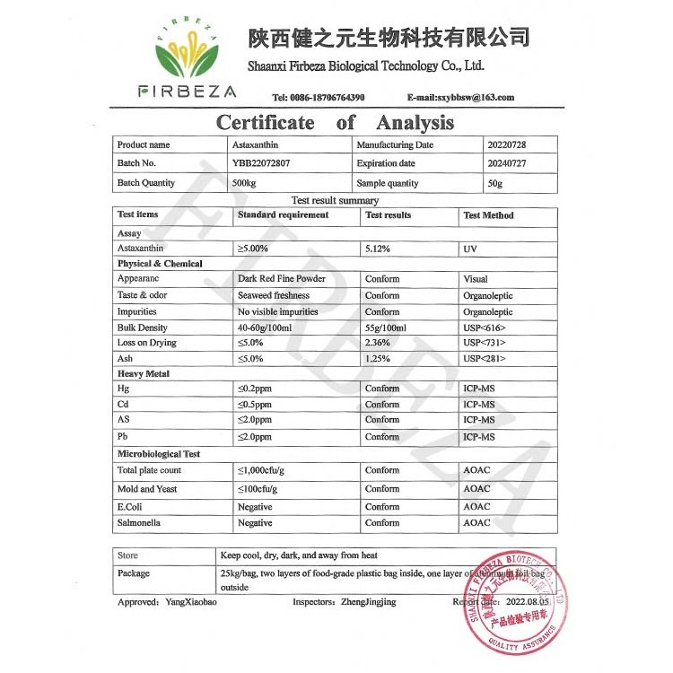 Wholesale Price Pure Organic Red Algae Haematococcus Pluvialis Extract 10% Astaxanthin Powder