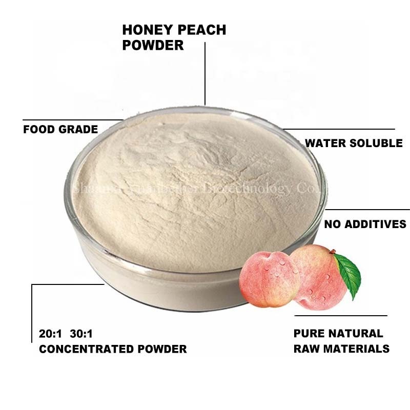 Factory Price 20:1 Honey Peach Extract Powder Pure Organic Instant Peach Fruit Juice Drink Powder