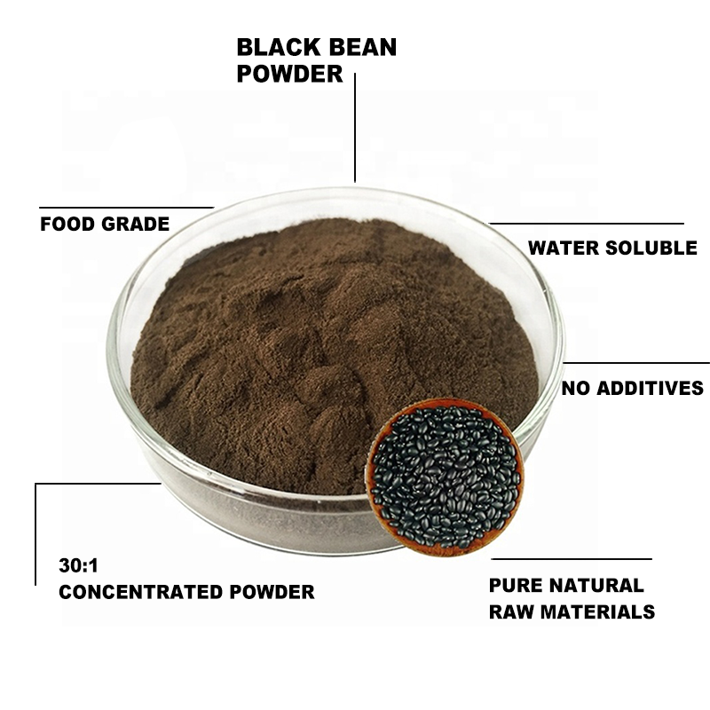 Free Sample 30:1 Black Bean Extract Powder Instant Natural Organic Black Soybean Powder