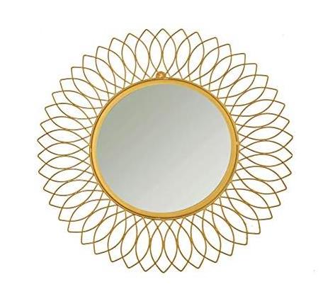 designer wall mirror Light Luxury Home Decor Golden Round Wall Mirror Shape Metal Frame Decorative Wall Mounted Mirror