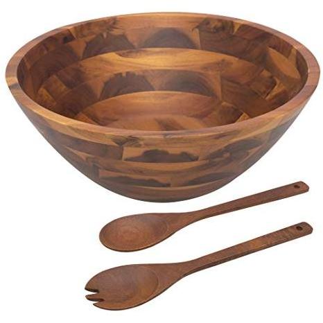 square salad bowl Wholesale High Quality Large Acacia Wood Wave Serving Bowl For Fruits Salads bowls