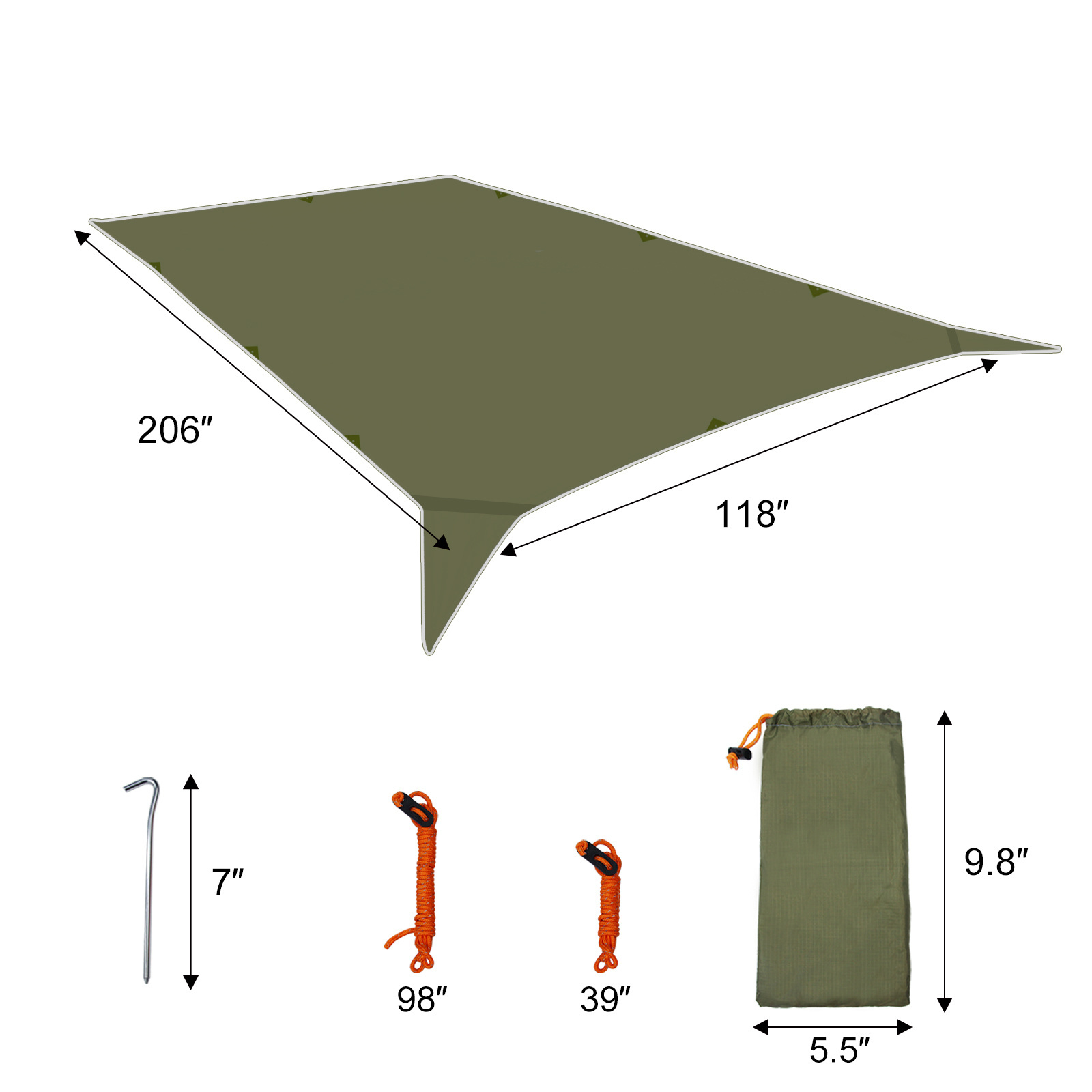 Waterproof Outdoor Beach Canopy Camping Lightweight Rain Fly Awning Outdoor Sunshade Shelter Tarp Tent