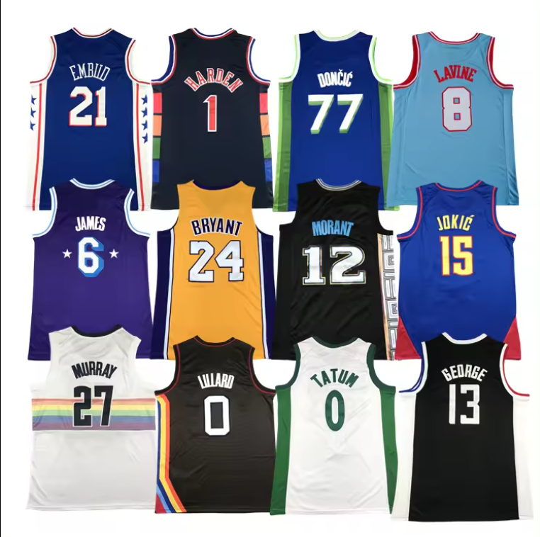 Stock high quality embroidered basketball jersey NBaing men's training jersey basketball