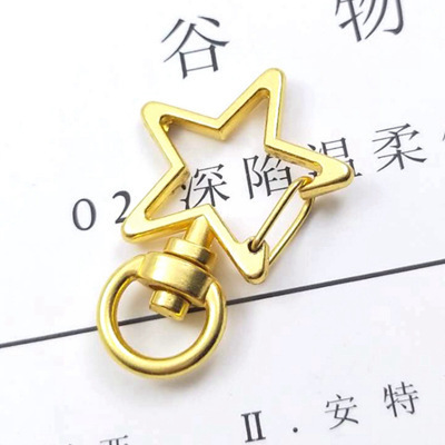 wholesale metal star heart moon shape metal loop keyring keychain hardware clasp