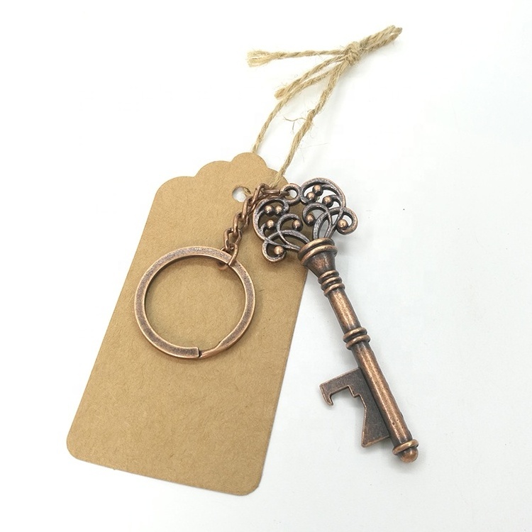 wholesale hot wedding gifts for guests bottle opener retro key bottle opener keychain