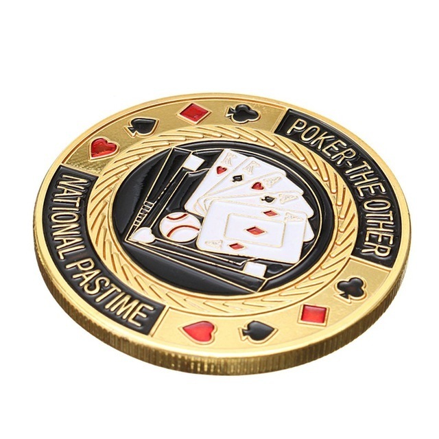 custom gold plated Metal Poker Chip Guard Card Protector coin and Poker Game lucky token coin