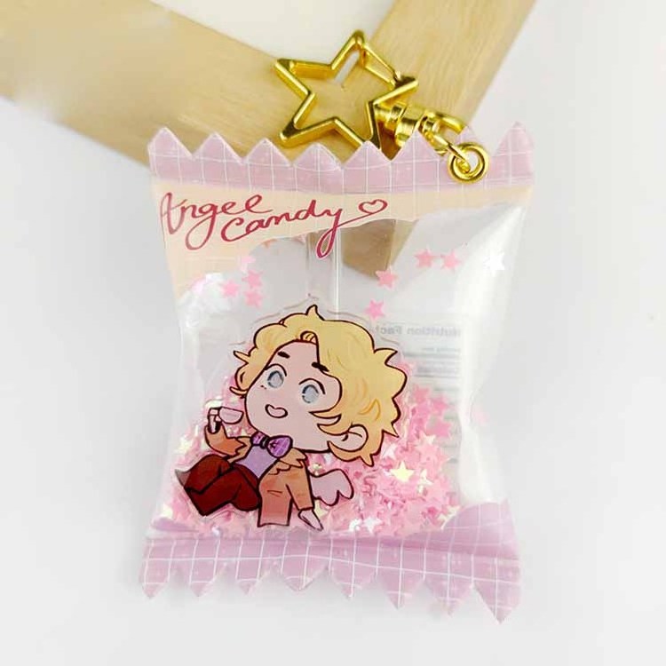 custom cartoon anime transparent candy bag acrylic keychain charms