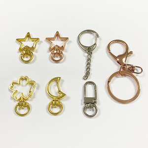 wholesale metal star heart moon shape metal loop keyring keychain hardware clasp