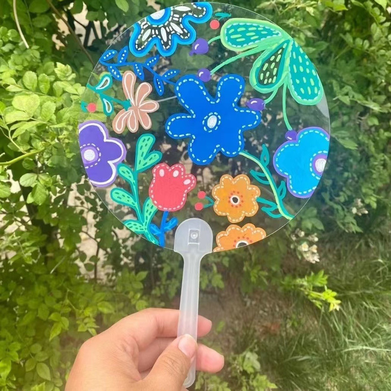 Factory Wholesale price Customized KPOP Plastic Transparent Waterproof Hand fan With Logo Print