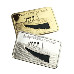 Commemorative in memory of the victims Titanic ship 1912 voyage 24k pure gold bards 1 gram silver coins bullion