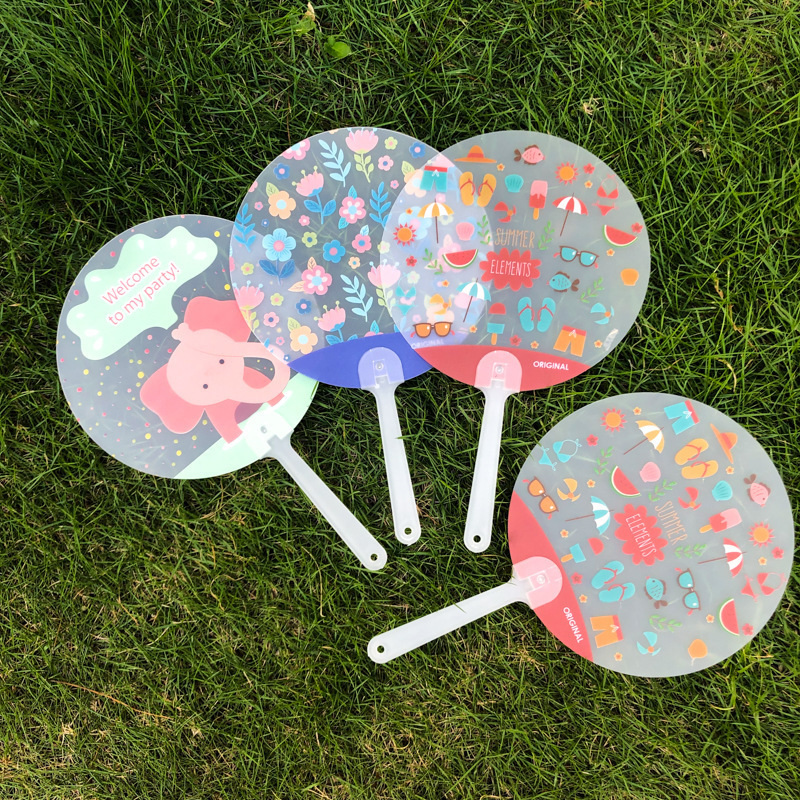 Factory Wholesale price Customized KPOP Plastic Transparent Waterproof Hand fan With Logo Print