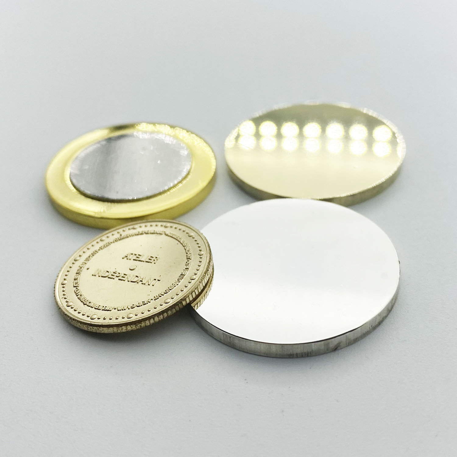 wholesale custom 28mm 32mm 38mm two metal brass copper zinc alloy blank challenge 2 euro coin