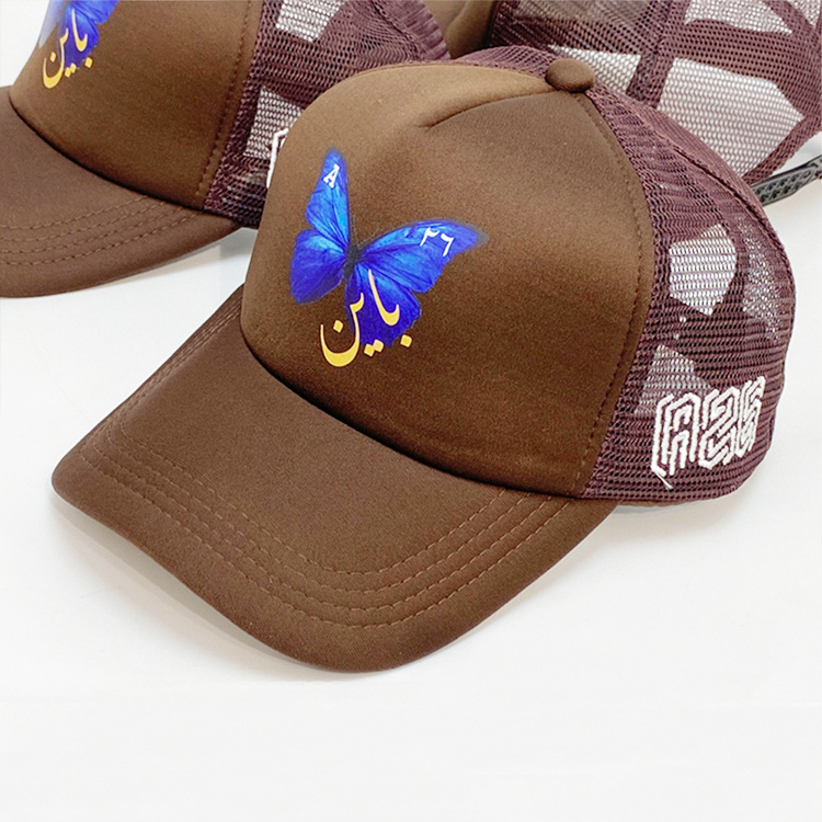 2022 High quality custom embroidery logo trucker nets hat screen printing logo trucker cap  blank foam adjustable men truck hat