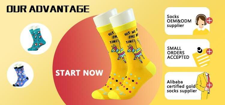 wholesale custom  funny crazied  colorful funkied  cool mens fashion dress cotton socks crew happiness socks for men