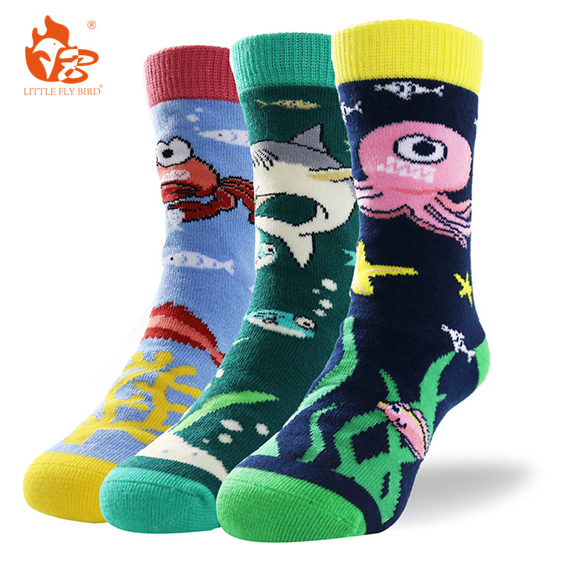 Little Fly Bird High quality new style custom logo  cotton socks boys and girls socks for kids Spring and Autumn baby socks