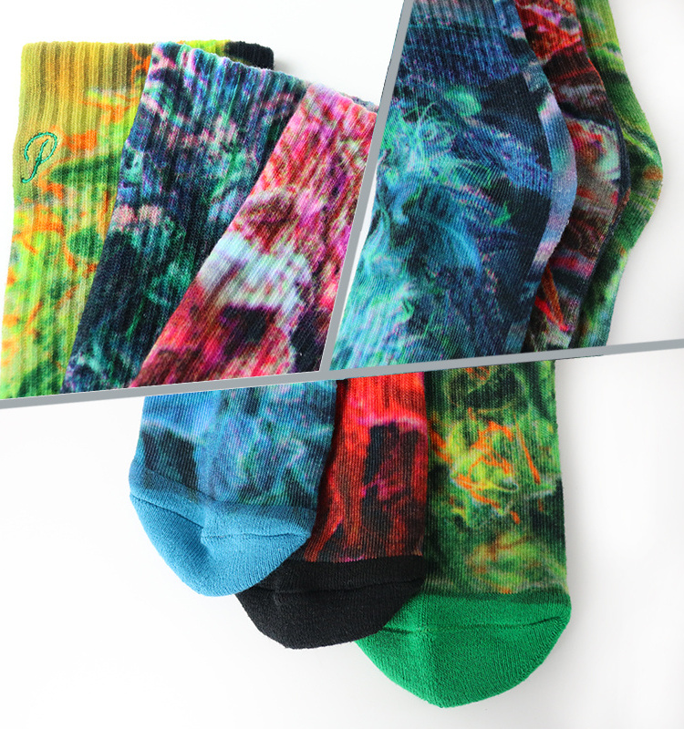 Custom designer mens 3d printing sport blank sublimation socks