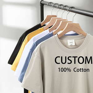 Custom logo 100% cotton oversized tshirt high quality plain embroidery t shirt with private label