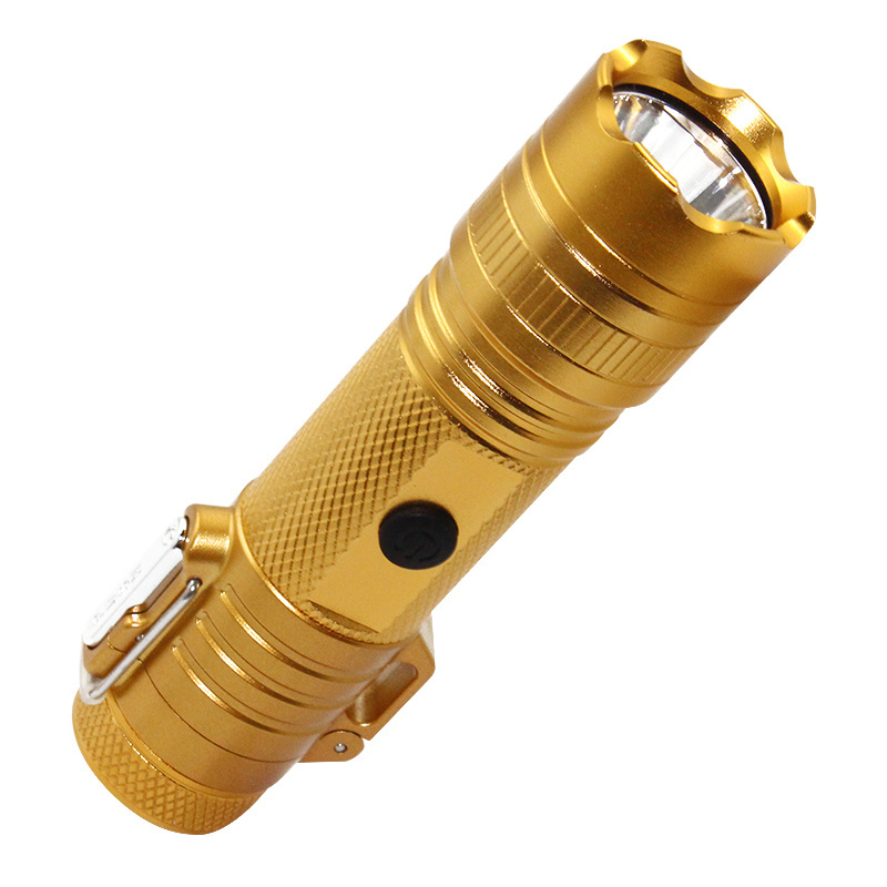 Dual Arc Windproof USB Plasma Electric Tactical Lighter with Flashlight for Outdoor Camping Hiking