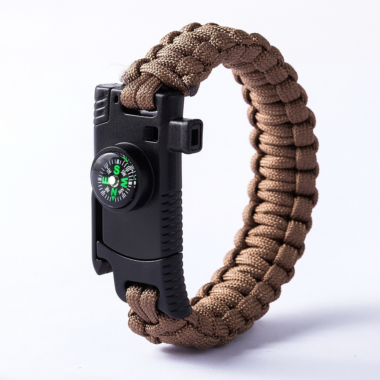 Hiking trekking paracord survival bracelet tactical fire starter bracelet buckles with knife