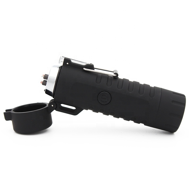 Best Business Gift Waterproof Outdoor Camping Windproof USB Rechargeable Plasma Dual Arc Lighter with LED Flashlight