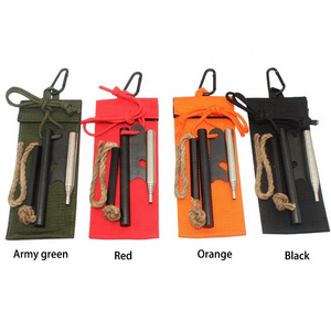 Pocket Camping Essential Emergency Fire Starter Kit Large Ferro Rod Survival Stuff Firestarter Pouch