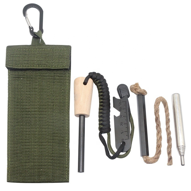 Portable Campfire Kit Pocket Bellow Fire Rope Bushcraft Fire Starter Kit for Survival Outdoor