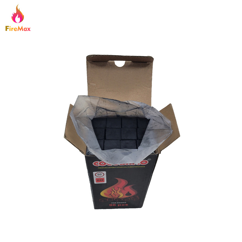 FireMax Wholesale Coconut Charcoal Shisha Nature Coconut Coal Hookah Low Ash Shisha Coconut Charcoal