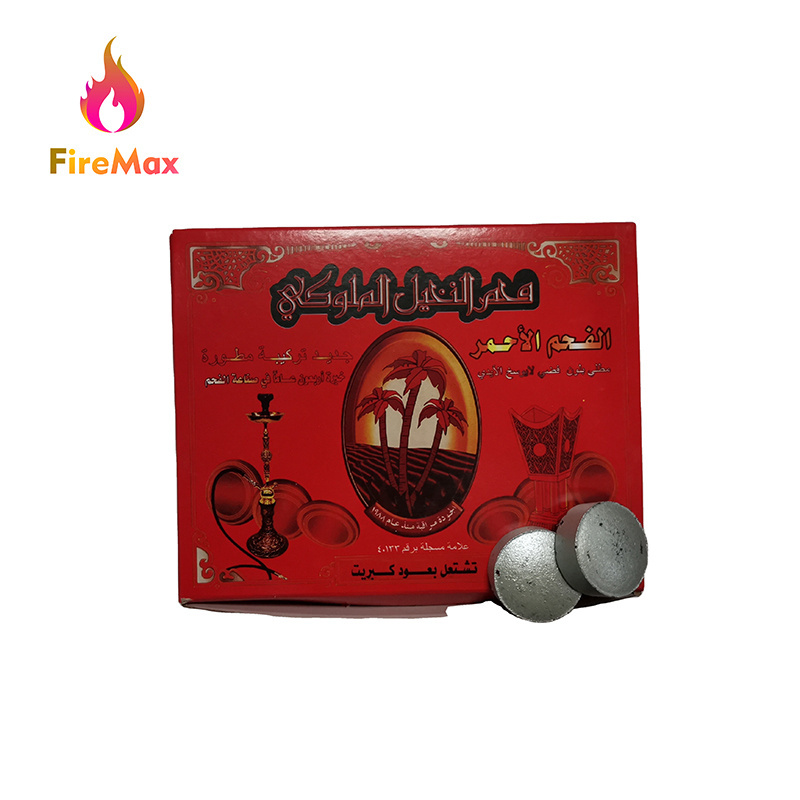 FireMax High Quality Fruitwood Charcoal Round Instant Light Charcoal Low Ash Shisha Coal