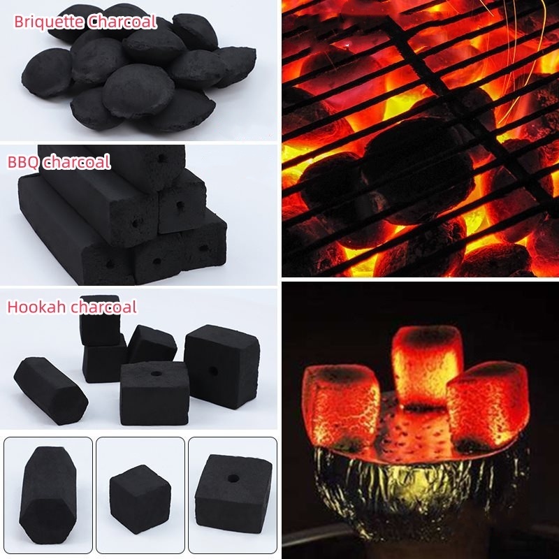 Shisha Coconut Shell Charcoal Sawdust  Briquettes Charcoal for Grilling bbq Barbecue Bamboo Hookah Charcoal Wholesale with FSC